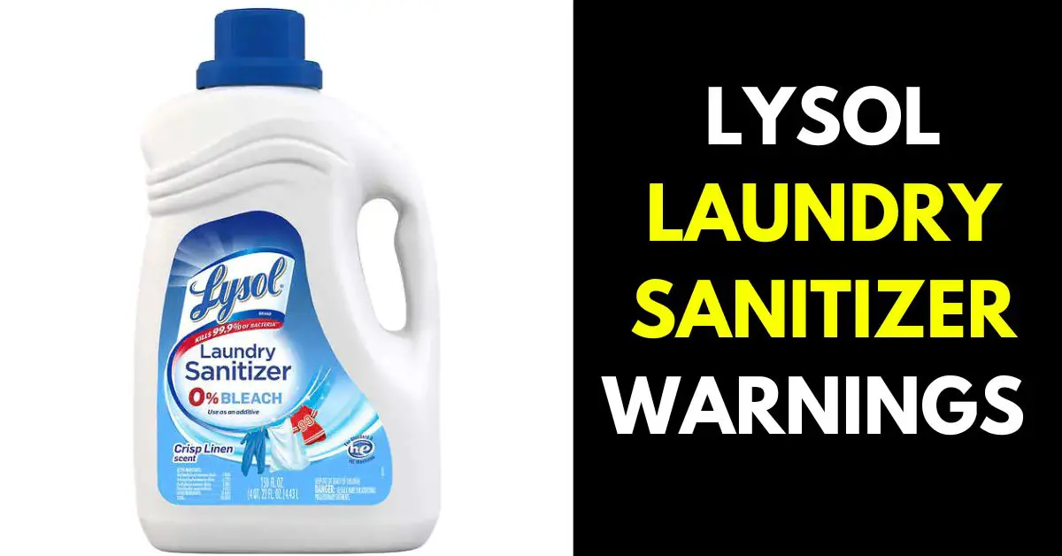Lysol Laundry Sanitizer Warnings